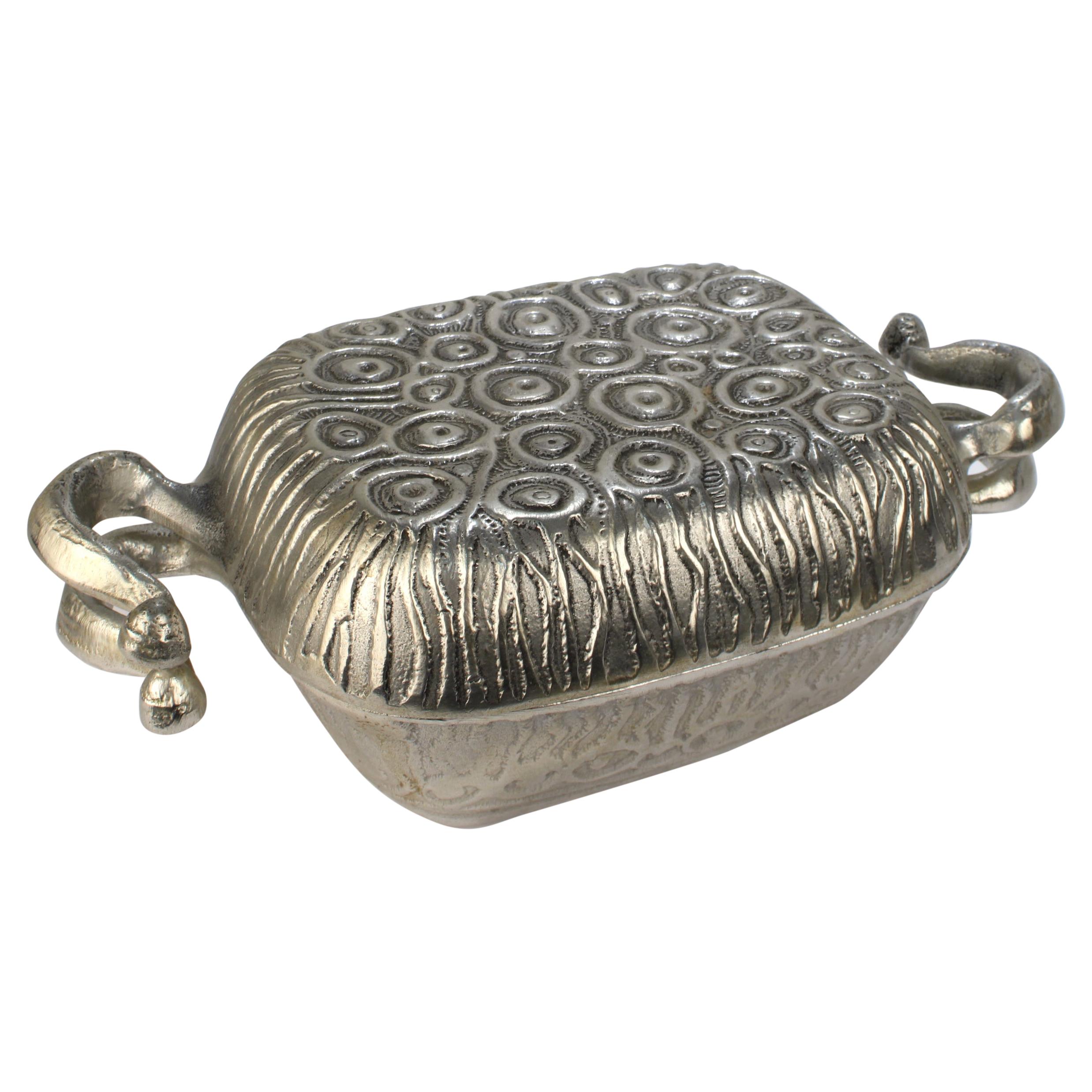 Donald Drumm Moderne Vintage-Kasserole-Schale/ Terrine aus Aluminium mit Aluminiumbezug, Mid-Century Modern im Angebot