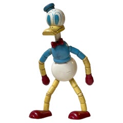 Donald Duck vintage en hêtre peint avec membres articulés par Brio Suède