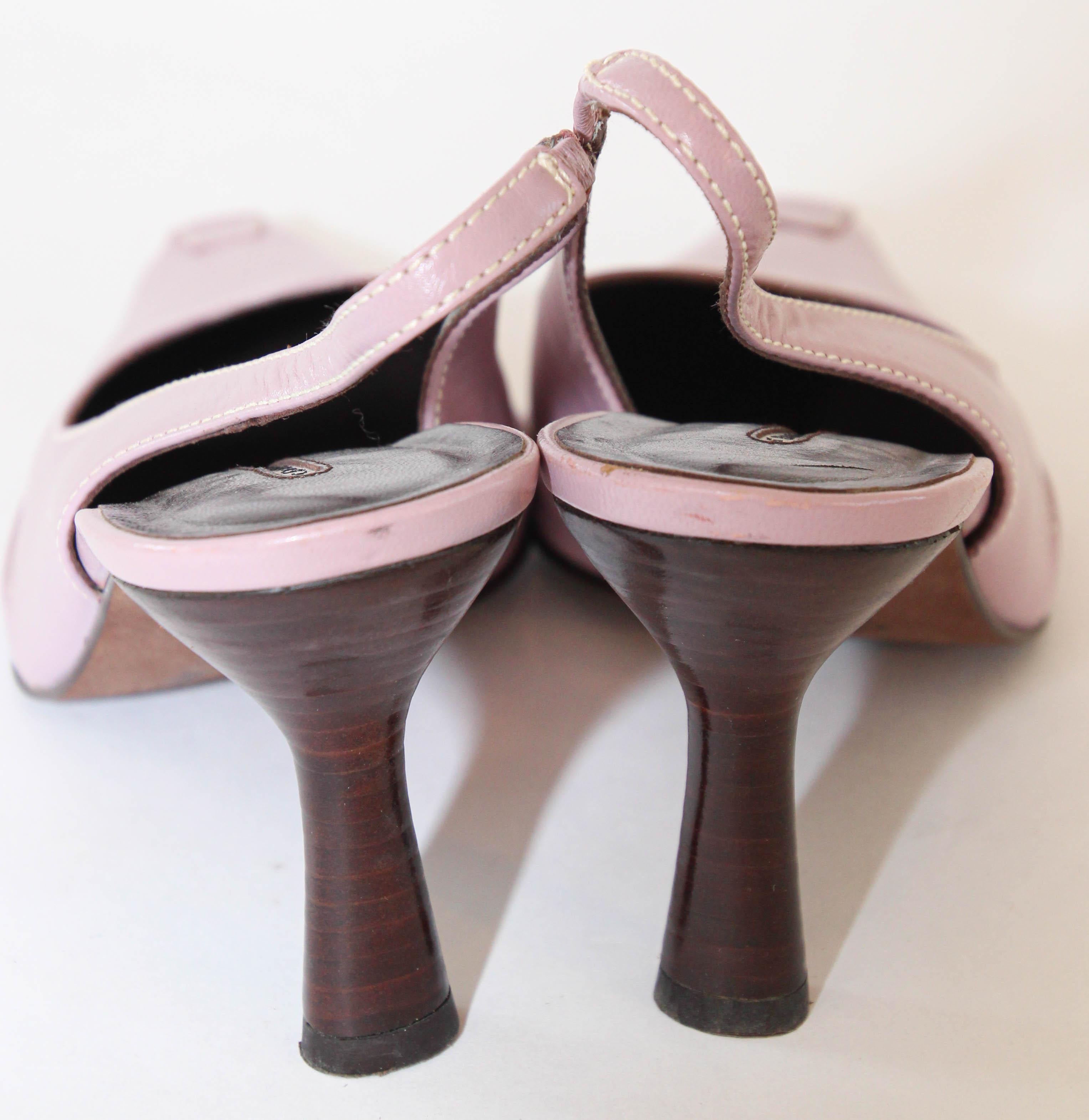 Vintage Donald J Pliner Pink Blush Sling Back Heels 8 M For Sale 4