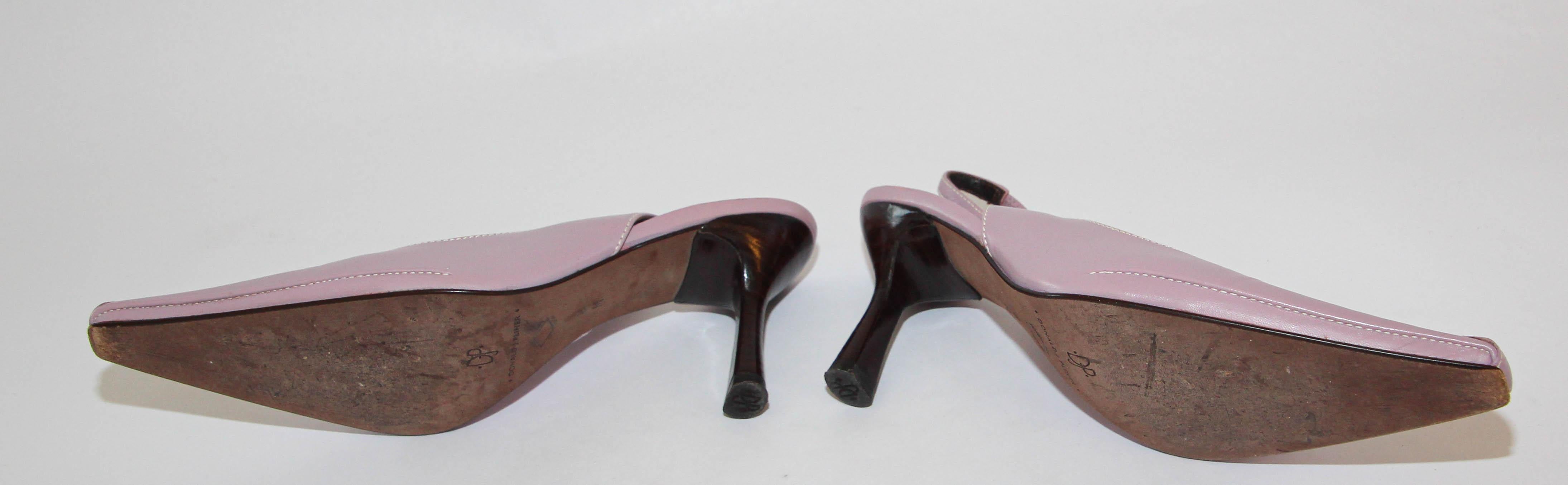 Vintage Donald J Pliner Pink Blush Sling Back Heels 8 M For Sale 6