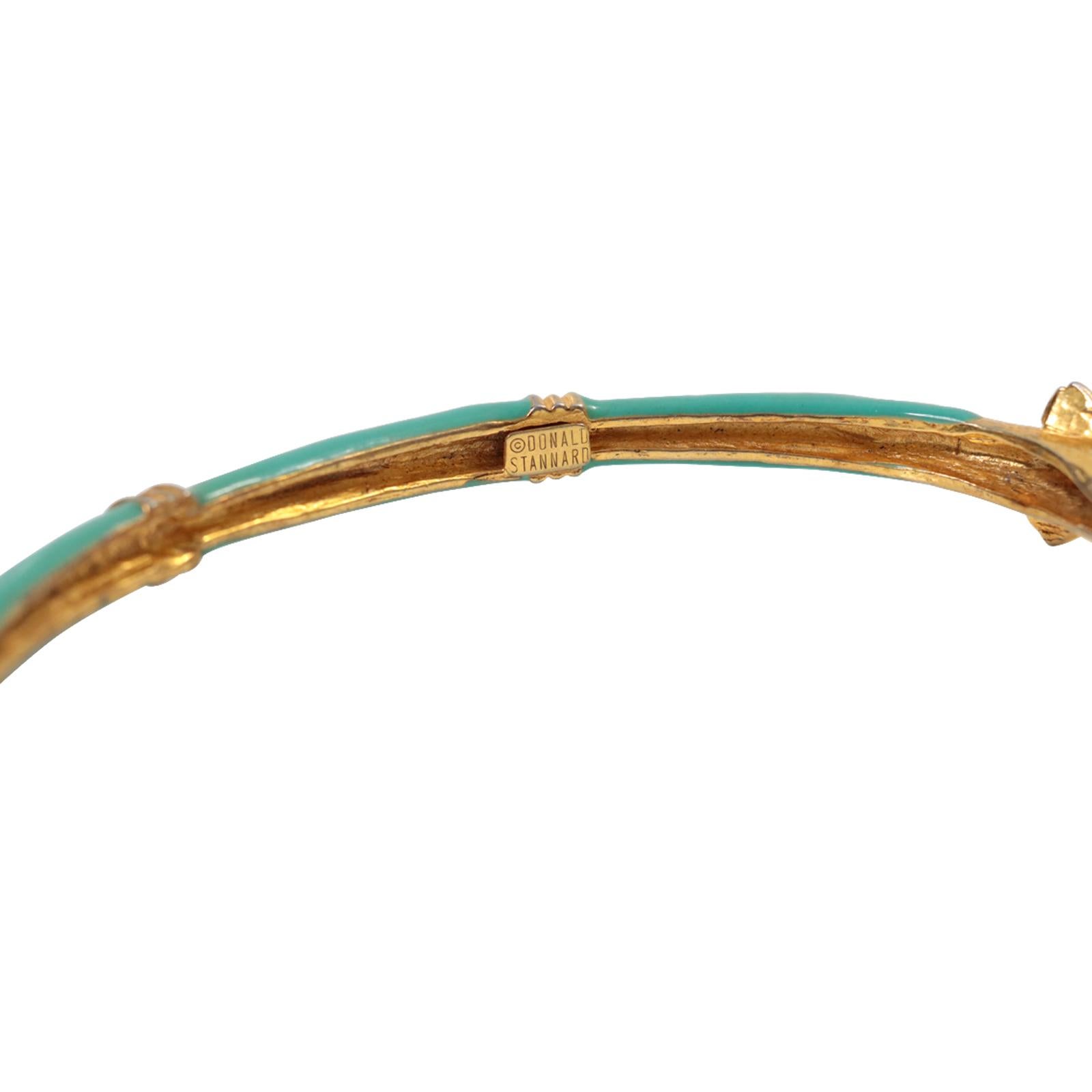Vintage Donald Stannard Delphine Kopf Halsband in Türkis und Gold CIRCA 1980er im Angebot 4