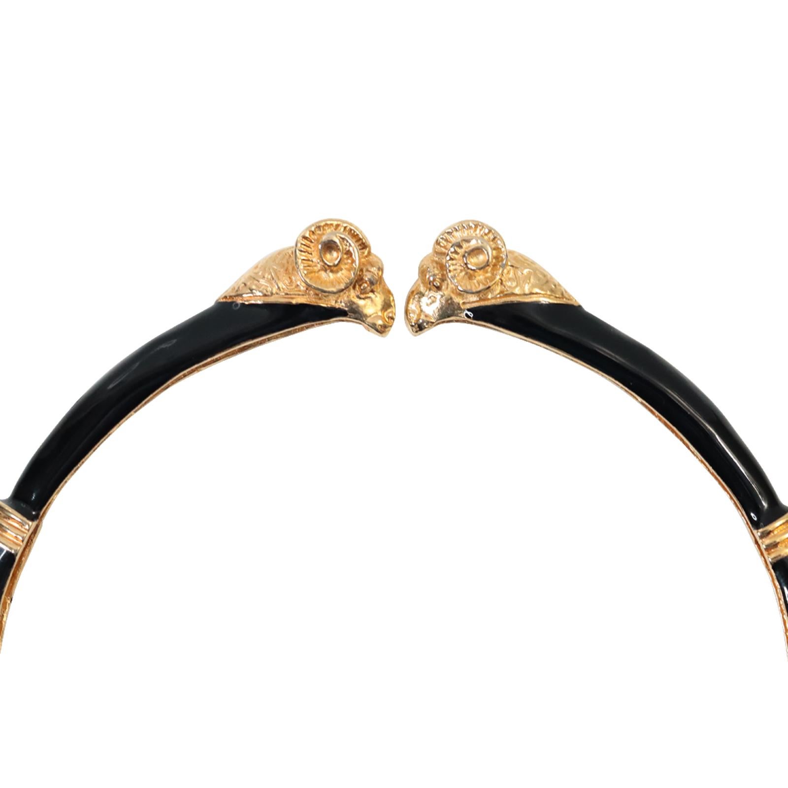 Vintage Donald Stannard Rams Head Choker in Black and Gold Circa 1980s en vente 5