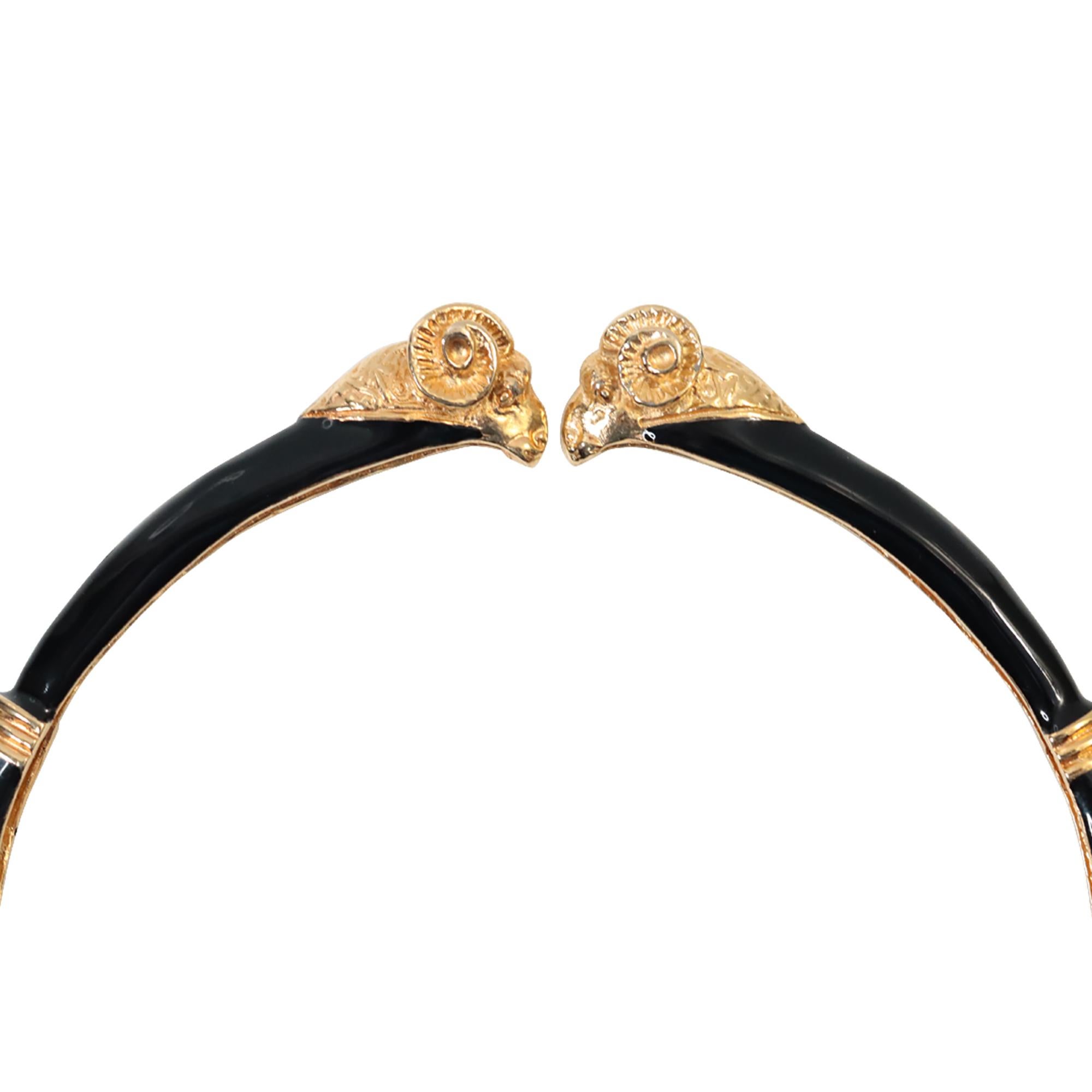 Vintage Donald Stannard Rams Head Choker in Black and Gold Circa 1980s For Sale 9
