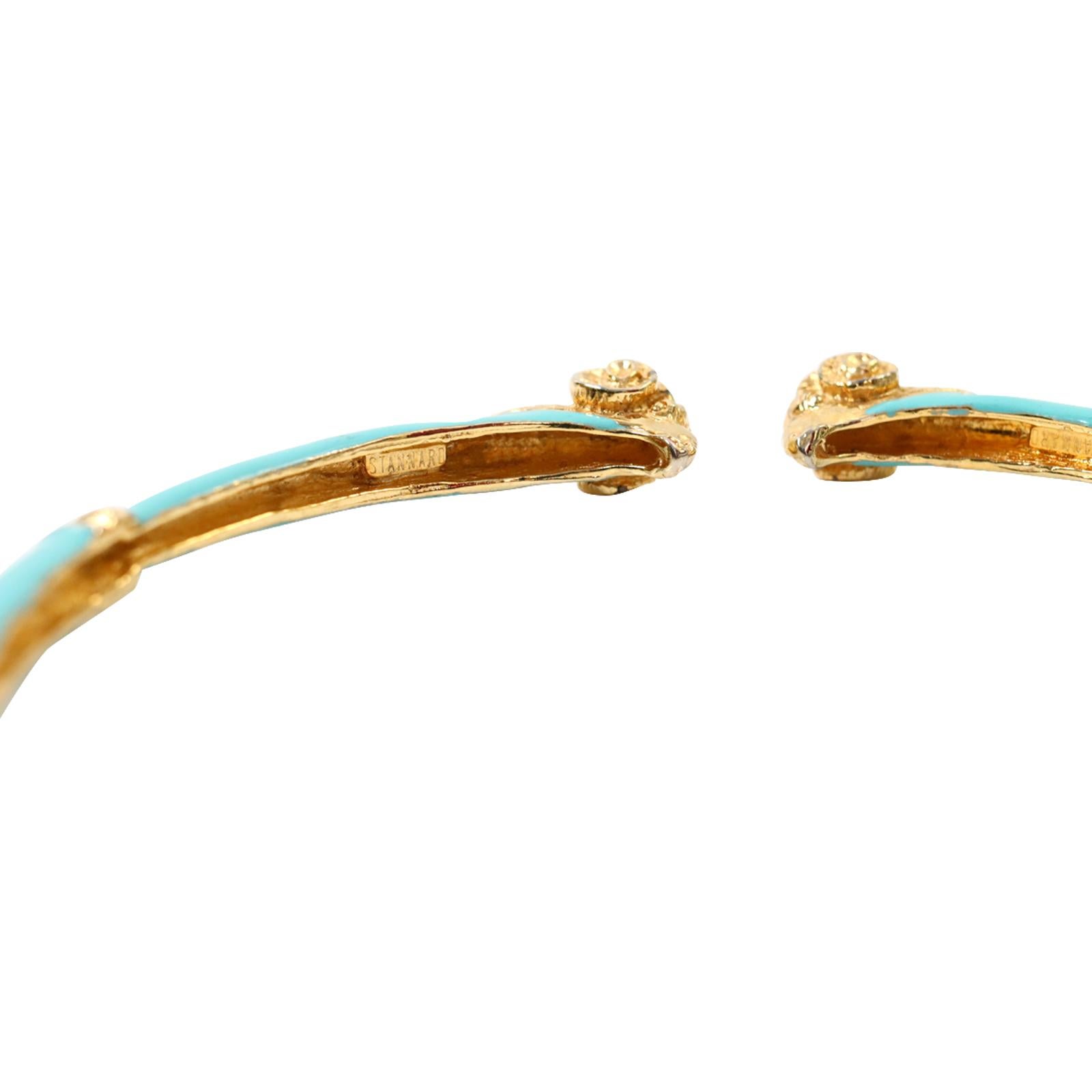 Vintage Donald Stannard Rams Head Choker in Turquoise and Gold Circa 1980s 3