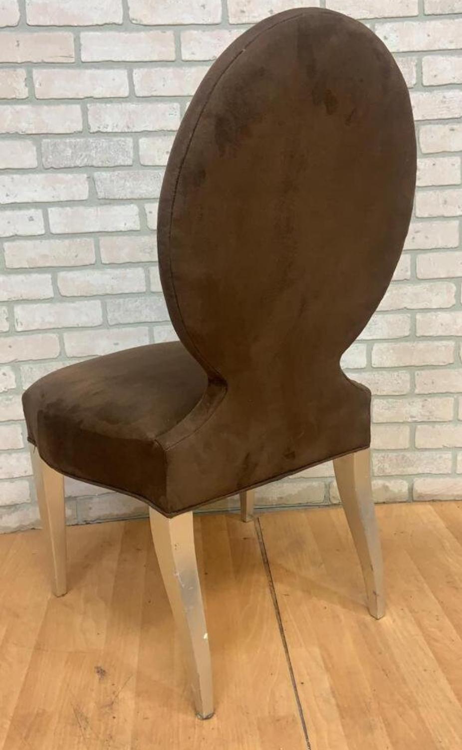 Vintage Donghia Casper Dining Side Chairs in Brown Suede - Set of 4 3