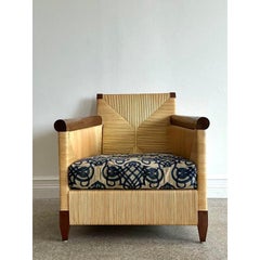 Vintage Donghia “Merbau” Woven Rattan Lounge Chair