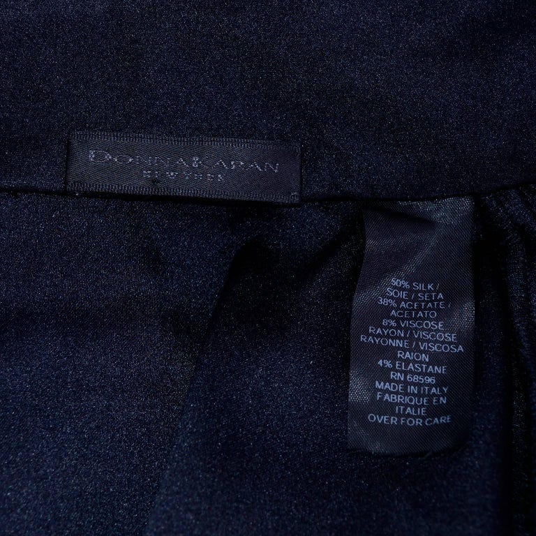 Donna Karan Vintage Bodysuit Blouse in Black Silk Blend with French ...