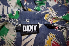 Vintage Donna Karan New York Printed Linen Shirt