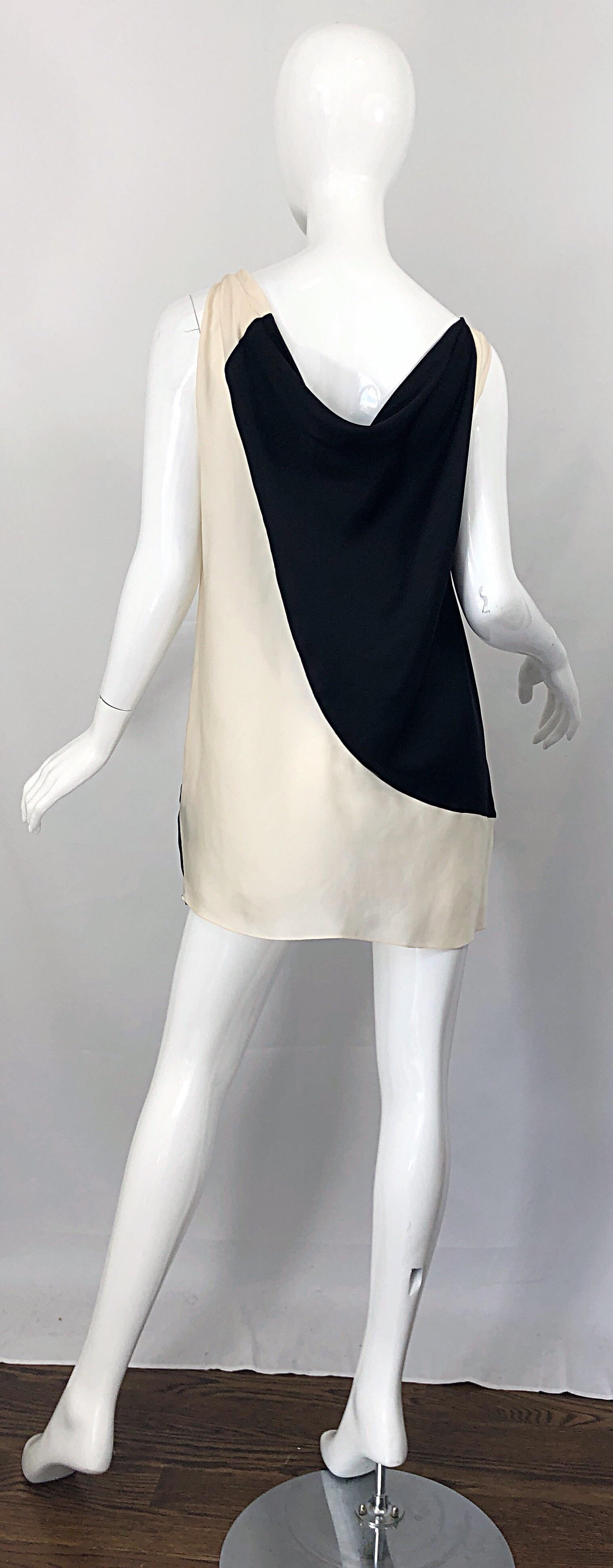 donna karan black and white dress