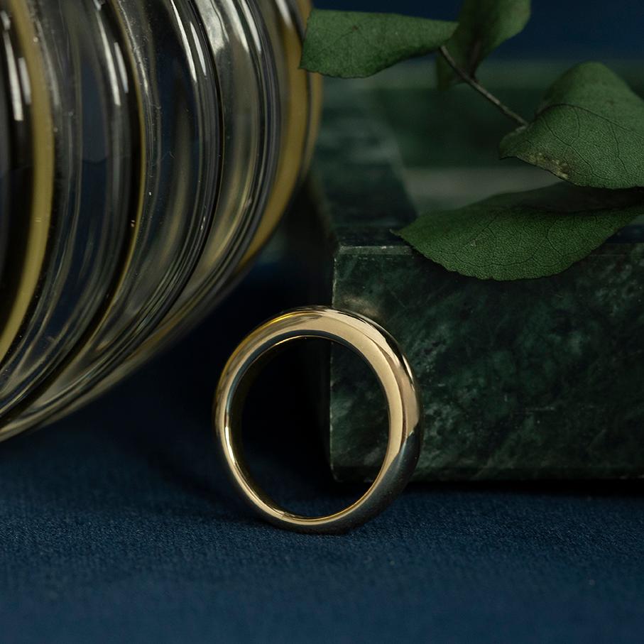 Vintage Donut Ring, massivem Gold 14 Karat Gelbgold stapelbar Größe 3,5 Ring im Angebot 3