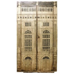 Vintage Door Placard Lacquered Cupboard, Fornasetti School, 20th Century, Italy