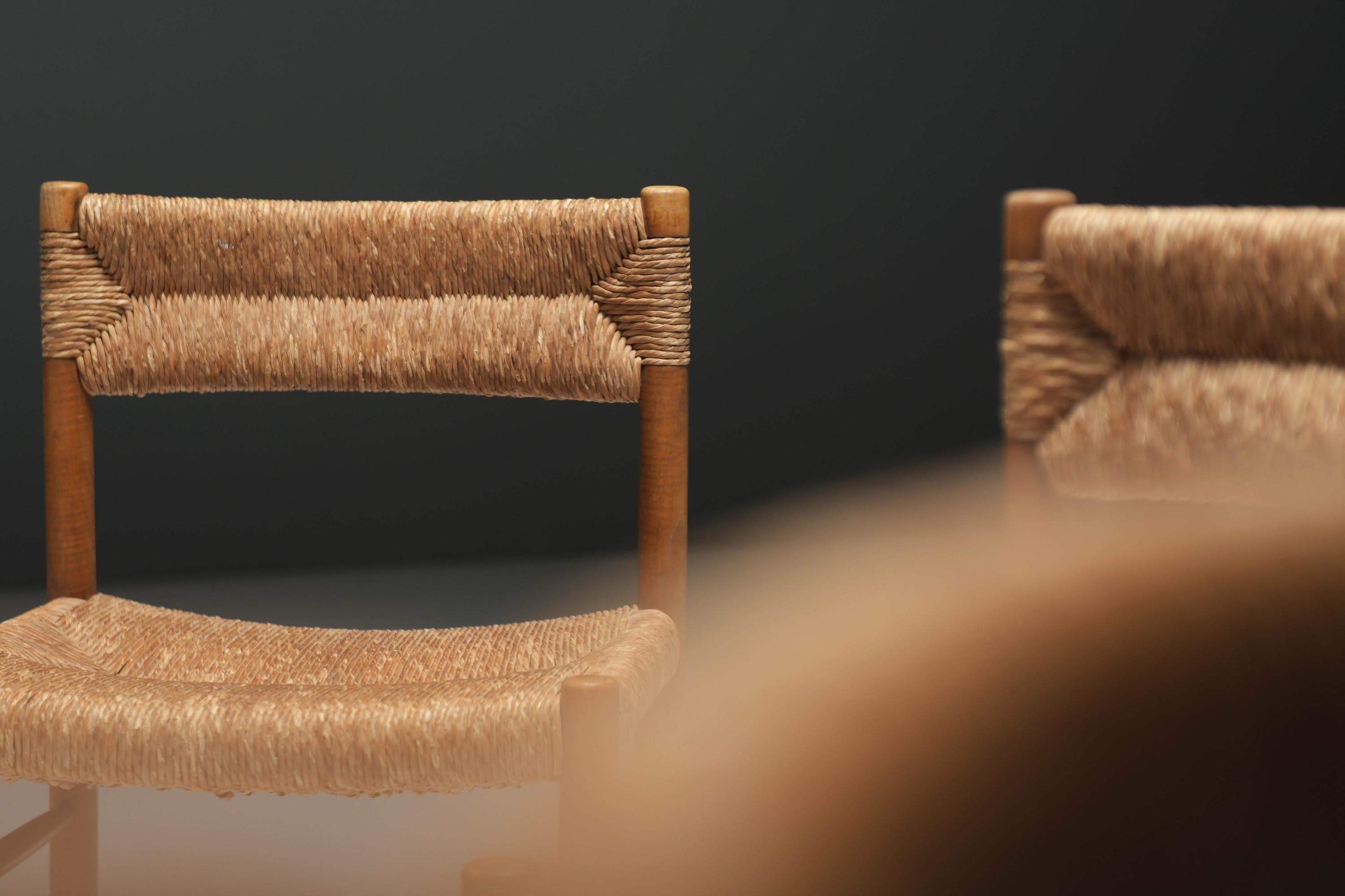 Mid-Century Modern Vintage Dordogne dining chairs by Charlotte Perriand /Robert Sentou - France For Sale