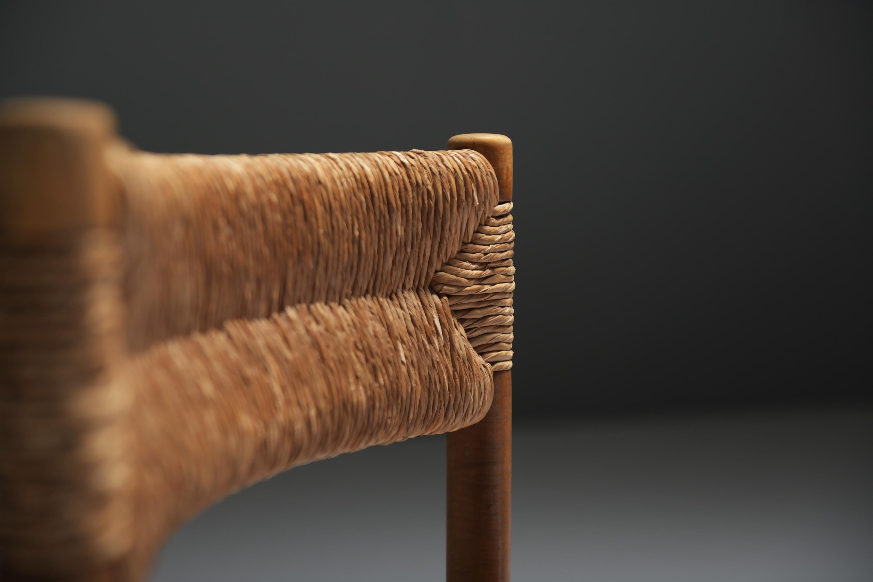 French Vintage Dordogne dining chairs by Charlotte Perriand /Robert Sentou - France For Sale