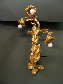 Vintage Doré Bronze Art Nouveau Sconces