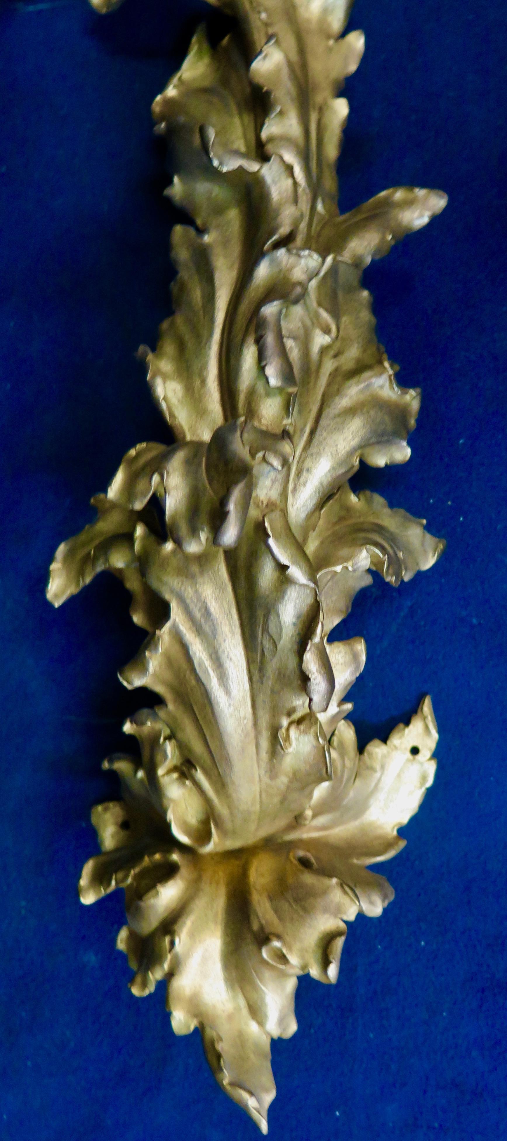Vintage Doré Bronze Art Nouveau Sconces In Good Condition For Sale In Bronx, NY