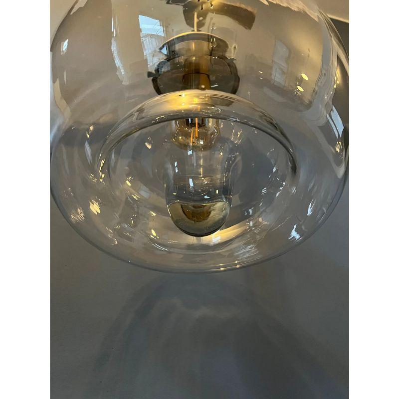 German Vintage Doria Leuchten Glass Pendant, Mid-Century Modern For Sale