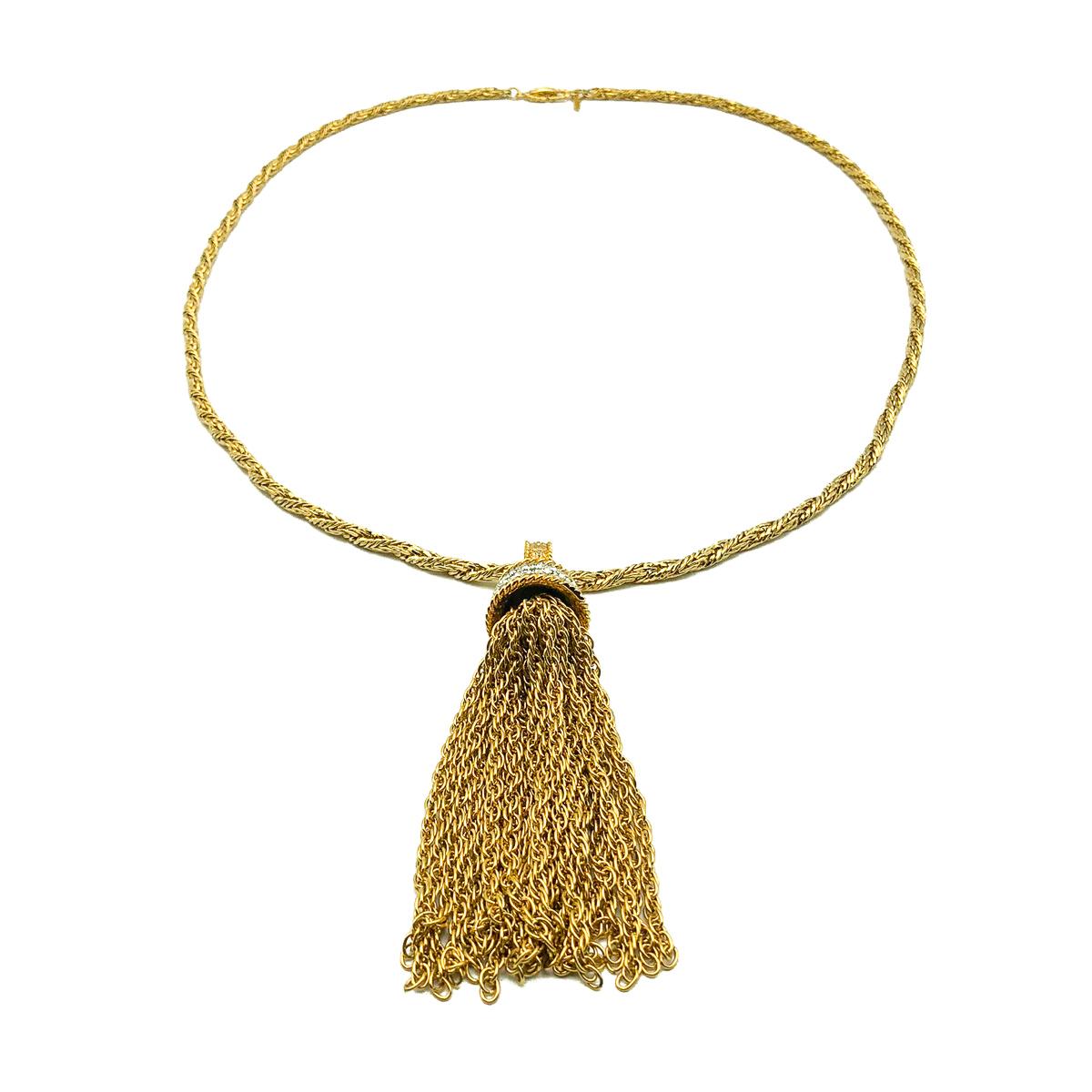 D'Orlan Statement Strass Quaste Halskette 1960er Jahre Vintage im Zustand „Gut“ im Angebot in Wilmslow, GB