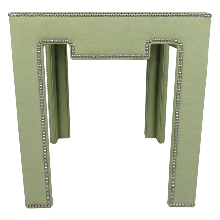 VIntage Dorothy Draper Style Upholstered Side Table For Sale at 1stDibs