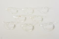 Vintage Dorothy Thorpe Clear Twisted Lucite Napkin Rings Set of Eight