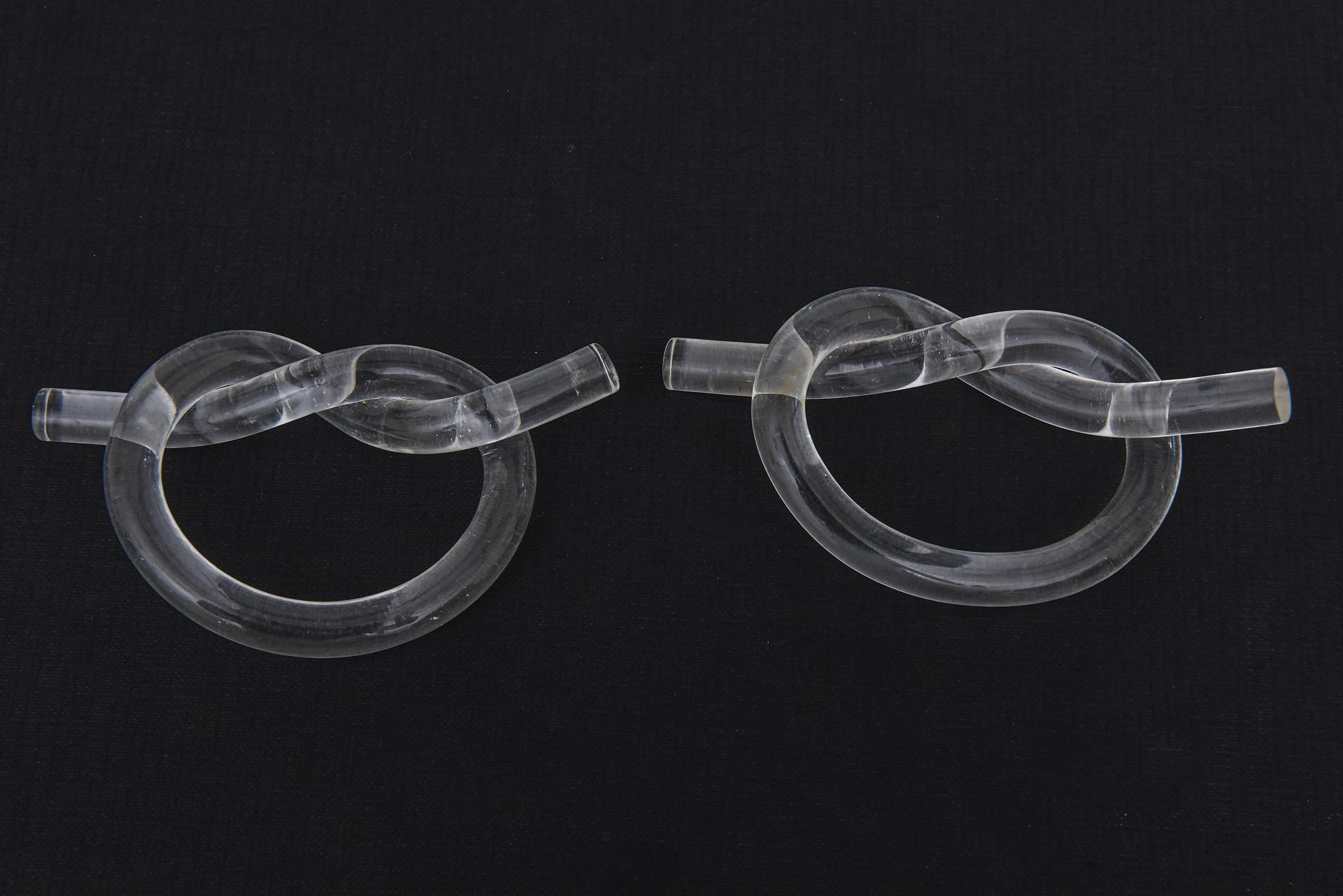 Vintage Dorothy Thorpe Clear Twisted Lucite Napkin Rings Set of Eight 1