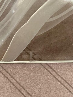 Vintage Dorothy Thorpe Etched Glass Platter, Tray Signed by Dorothy Thorpe