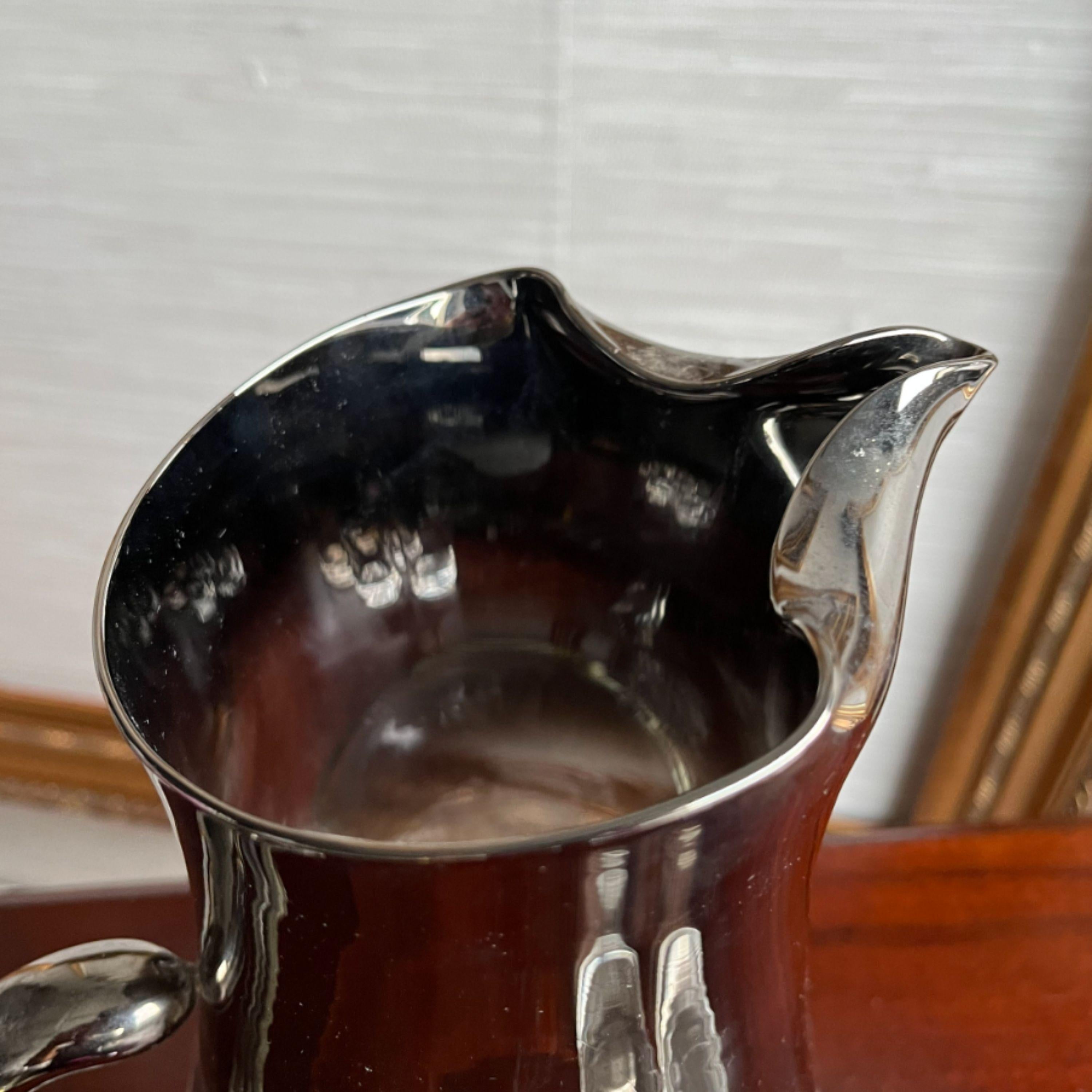 Vintage Dorothy Thorpe Mid Century Silver Fade Pitcher & Six Highball Glasses For Sale 2