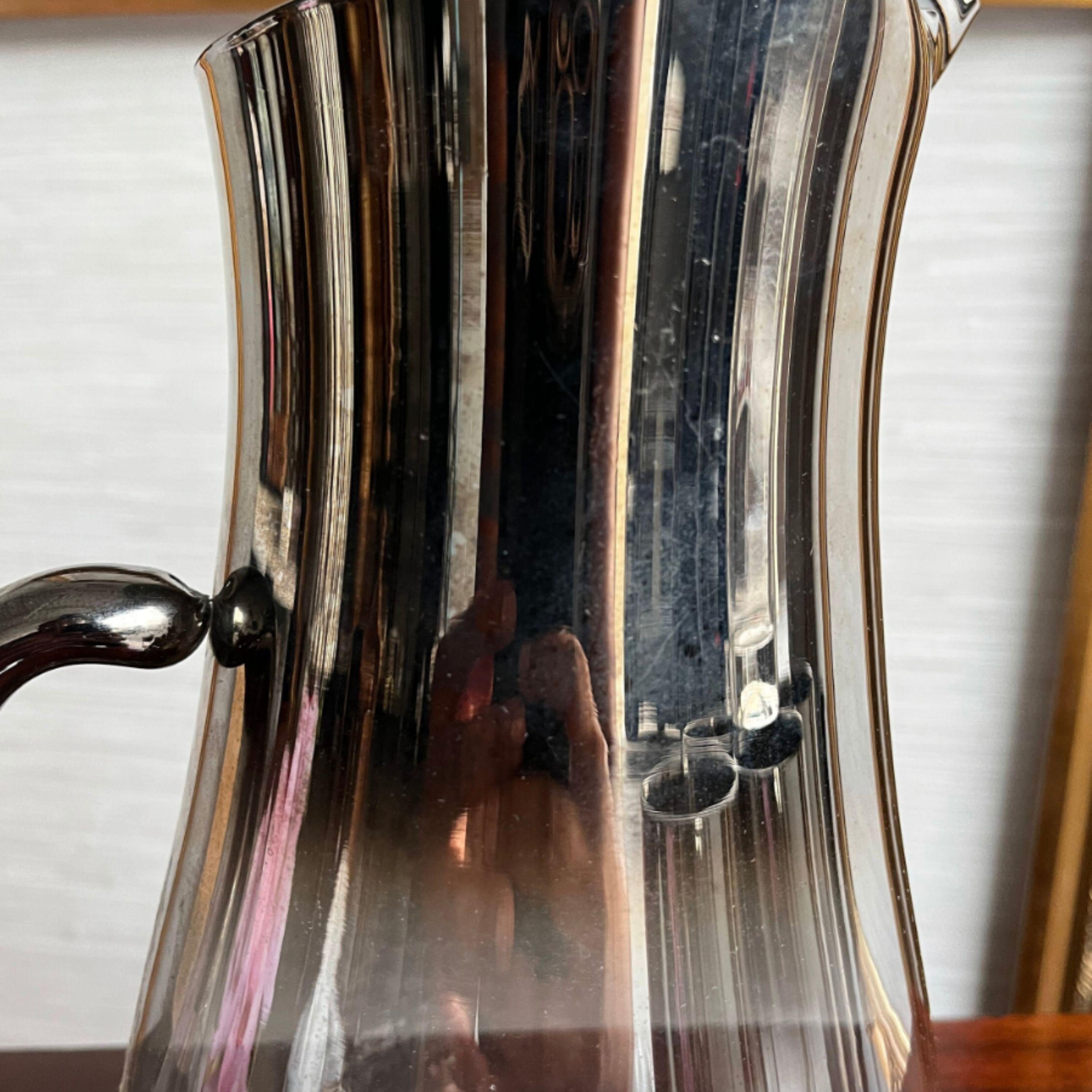 Vintage Dorothy Thorpe Mid Century Silver Fade Pitcher & Six Highball Glasses For Sale 3