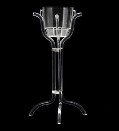 Vintage Dorothy Thorpe Style Lucite Champagne Ice Bucket on Stand