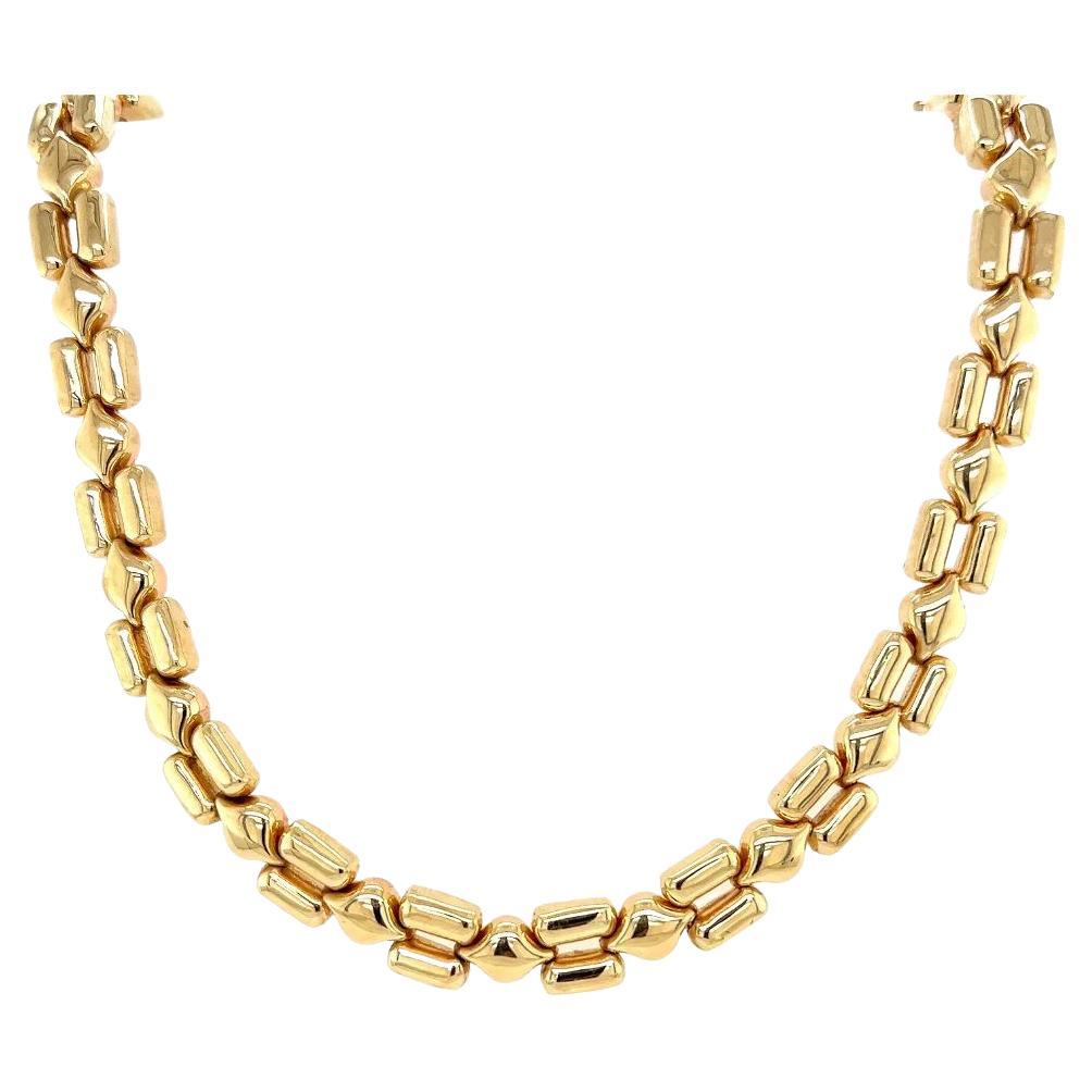 Vintage Double Bar Link 2-Tone Gold Necklace