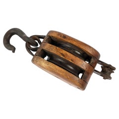 Vintage Double Block and Tackle Pulley Hook