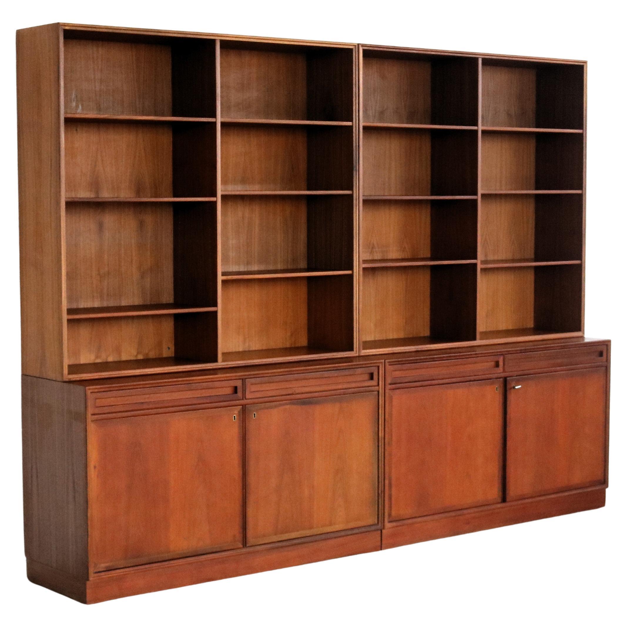 Vintage double bookcase  wall unit  1960s  Sweden For Sale