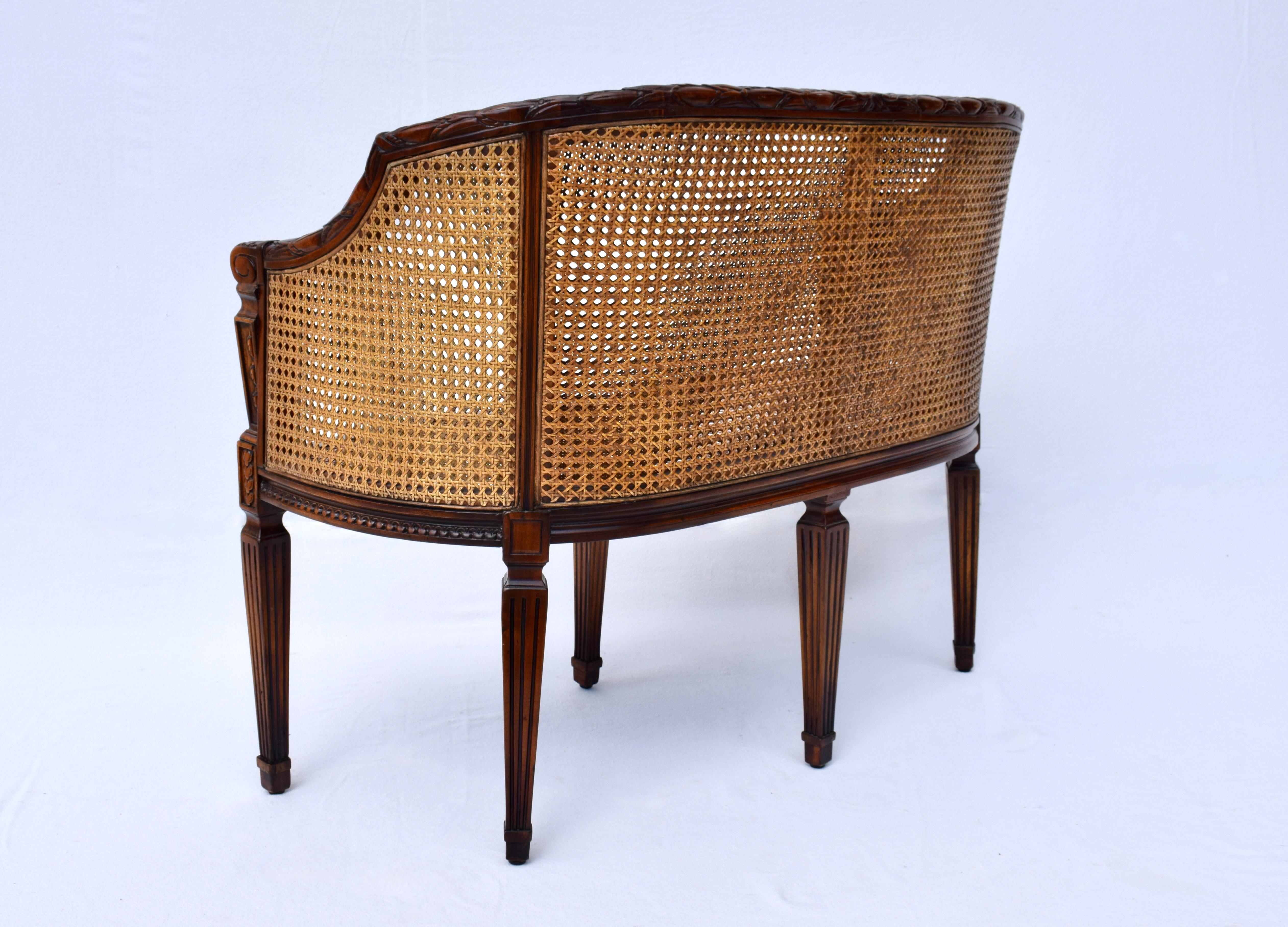 Vintage Double Cane Settee 2