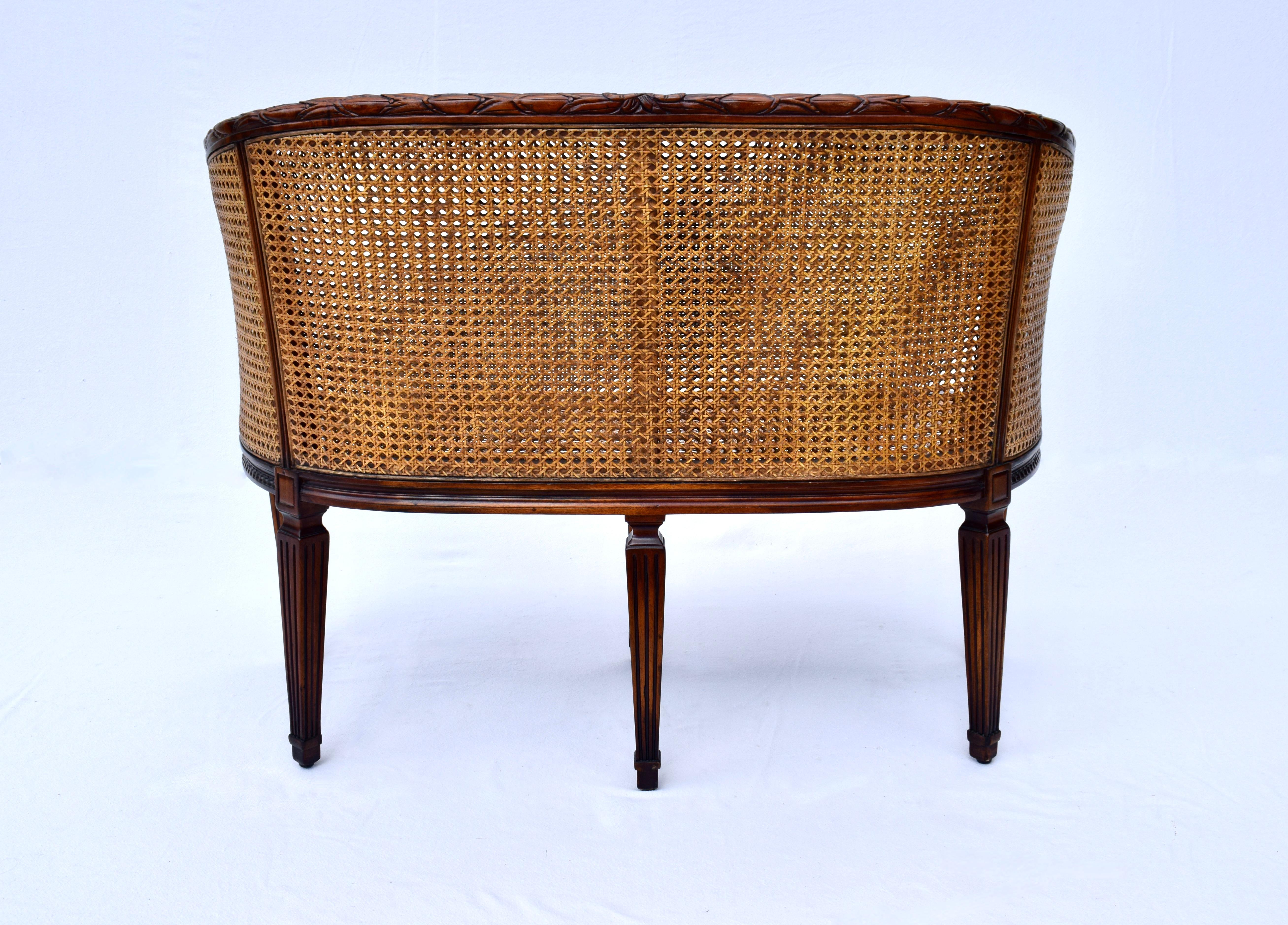 Vintage Double Cane Settee 3