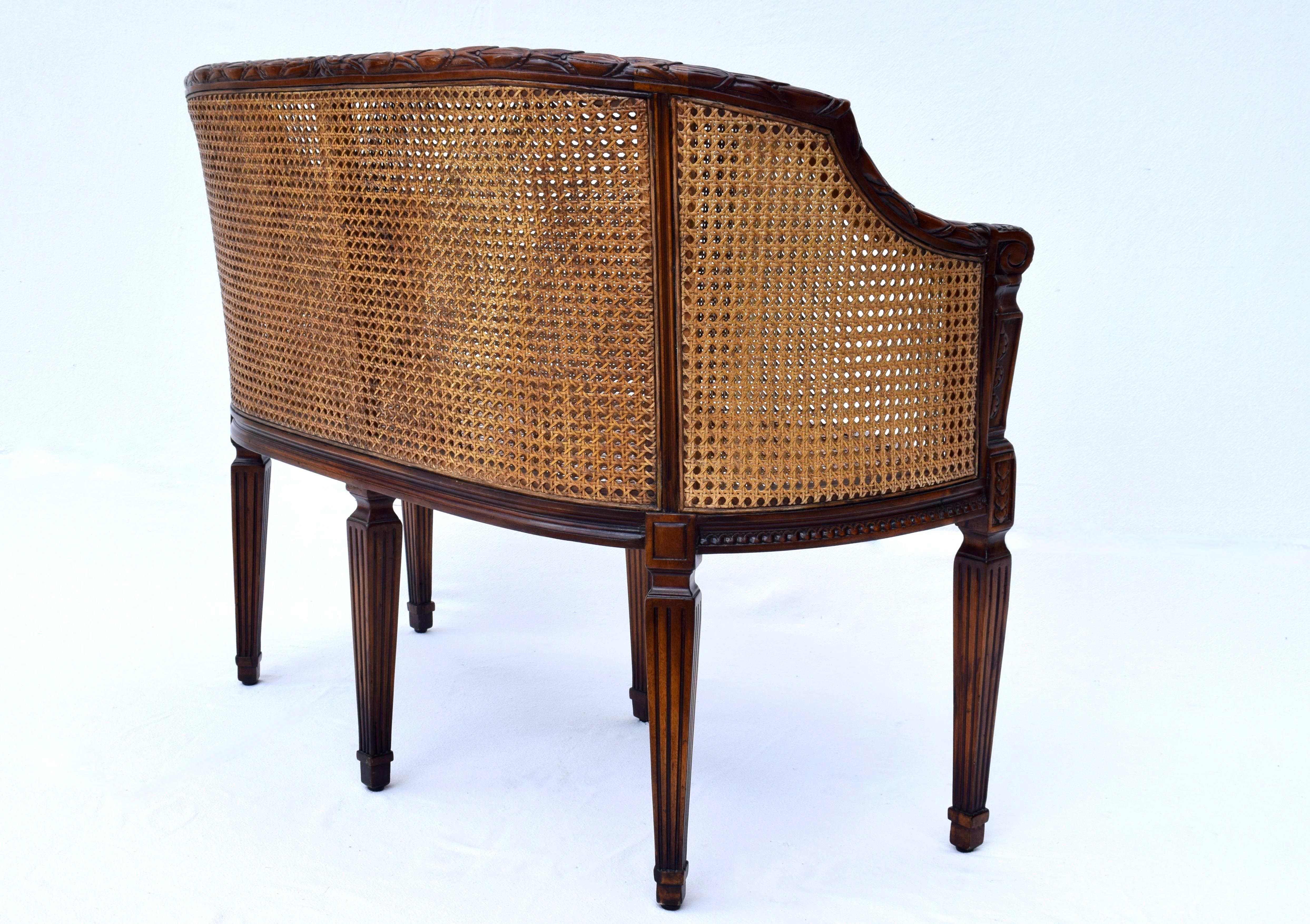 Vintage Double Cane Settee 4
