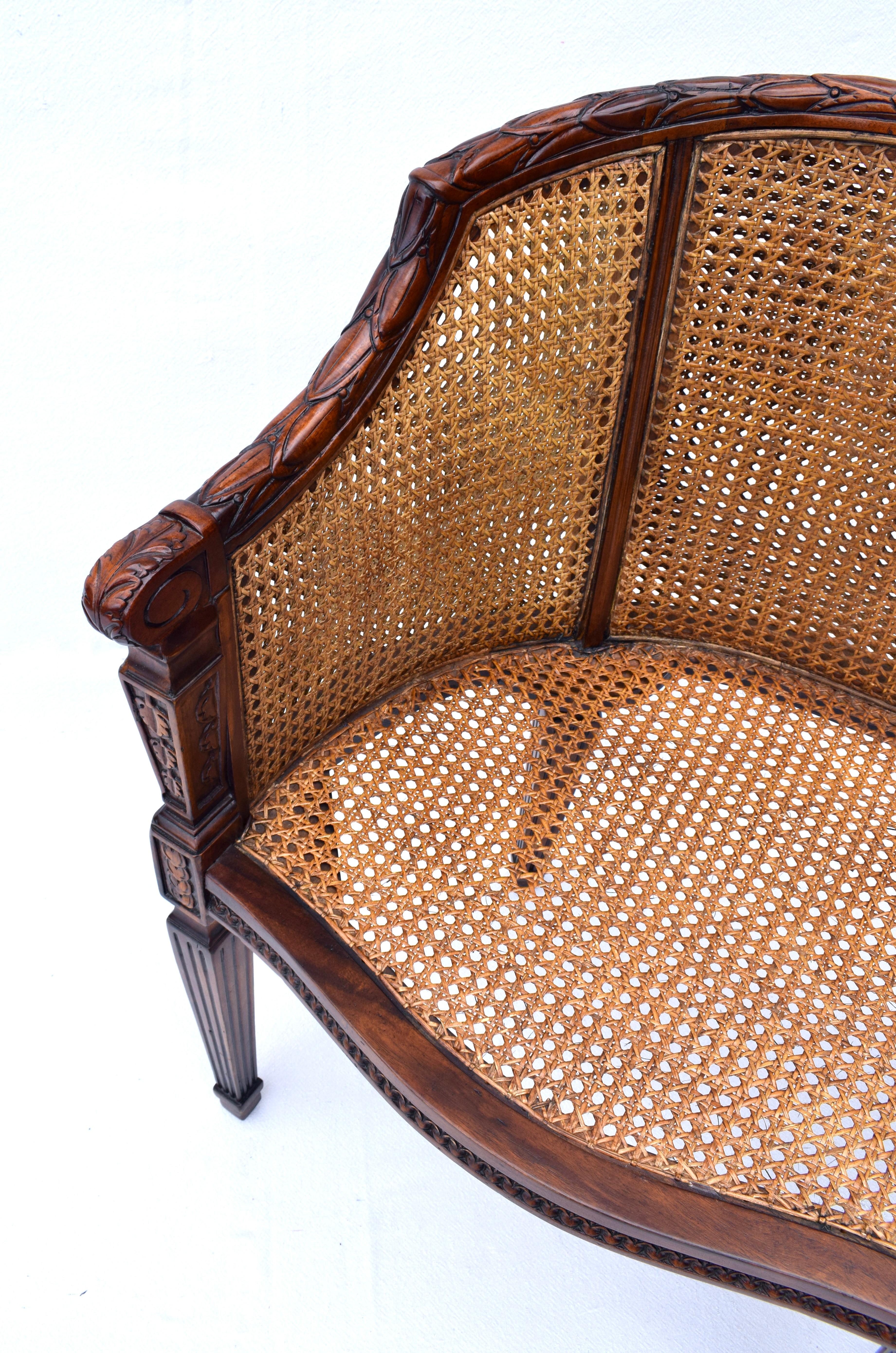 Vintage Double Cane Settee 5