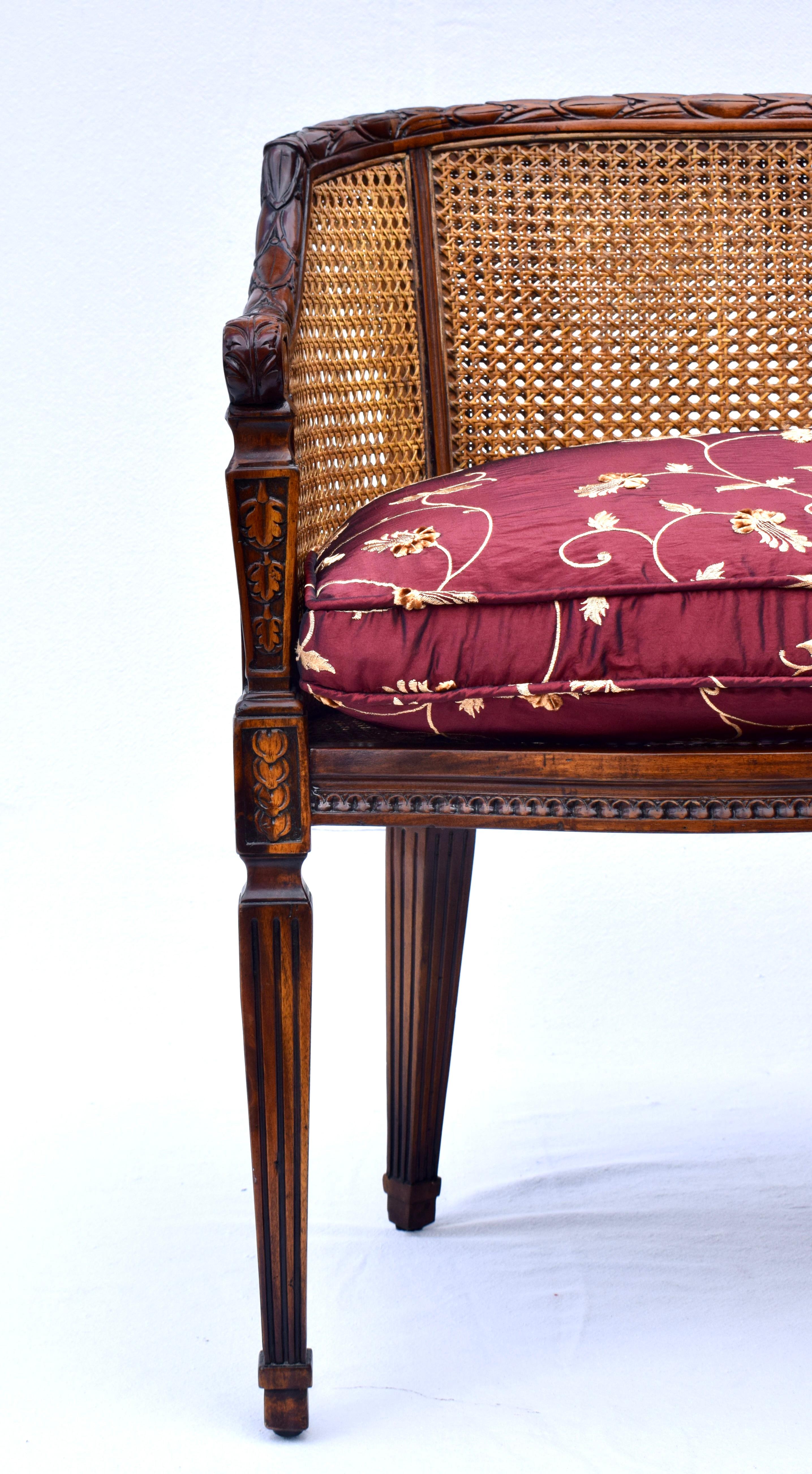 Louis XVI Vintage Double Cane Settee