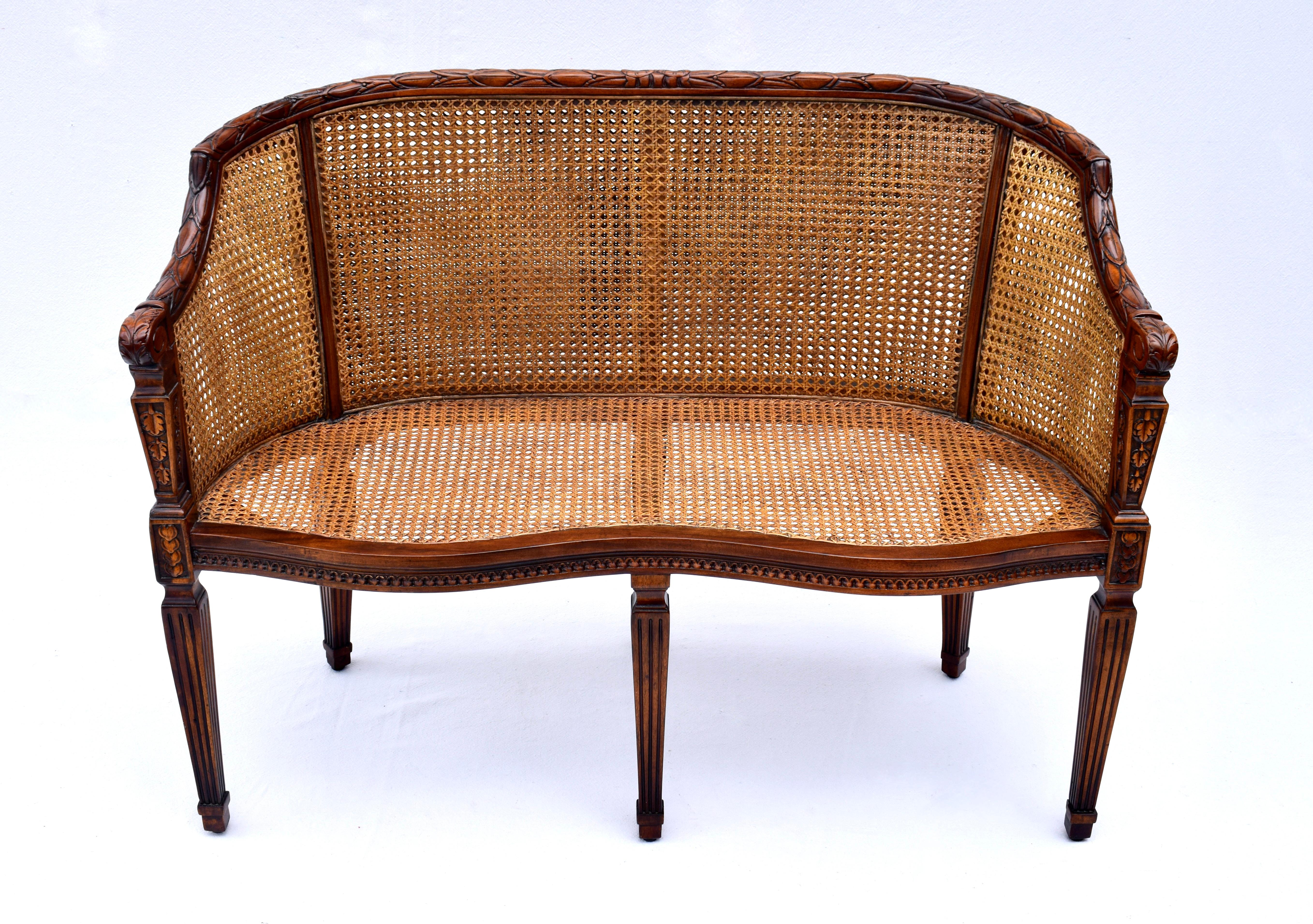 Italian Vintage Double Cane Settee