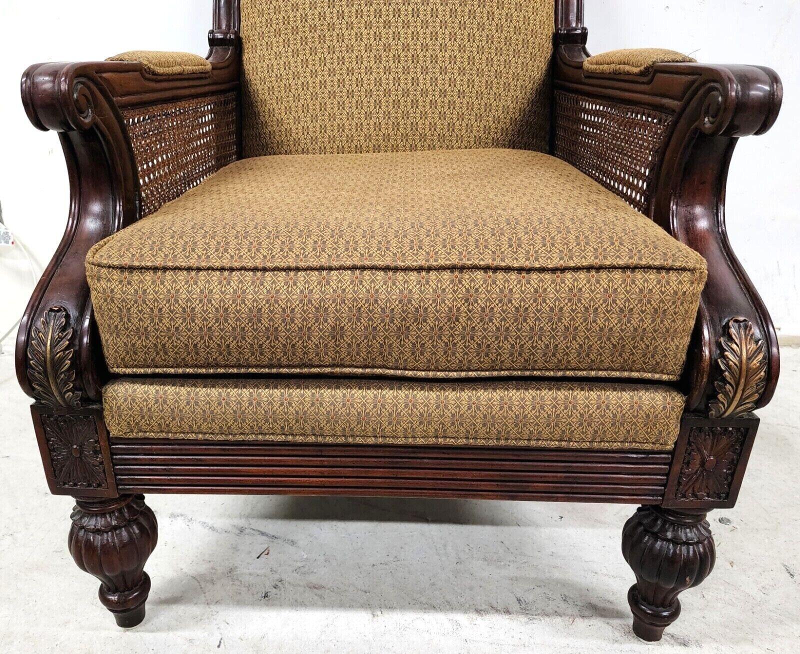 Caning Vintage Double Caned Lounge Chair by Schnadig For Sale
