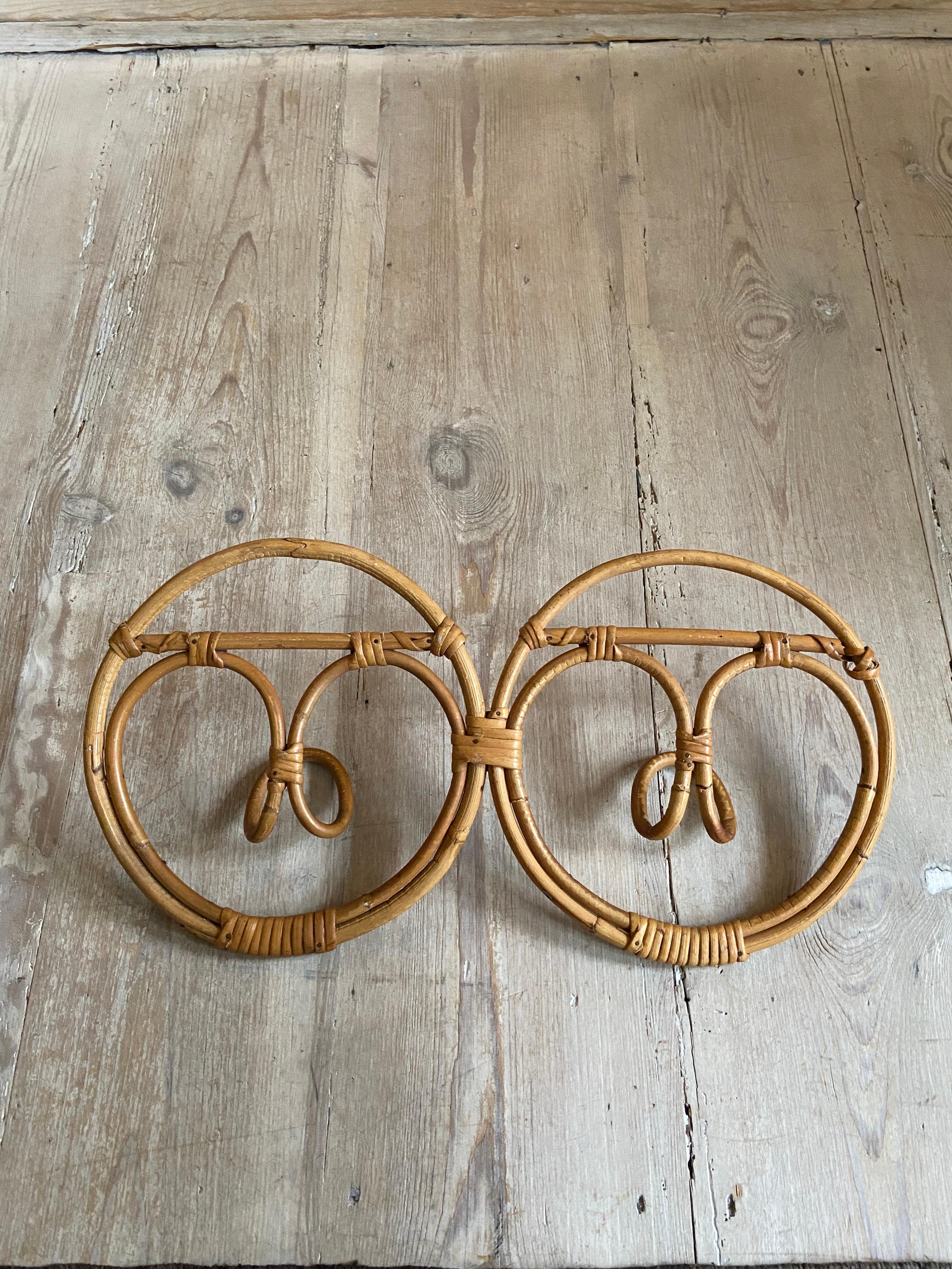 Vintage Double Circle Bamboo Coat Hanger, Italy, 1960s For Sale 1