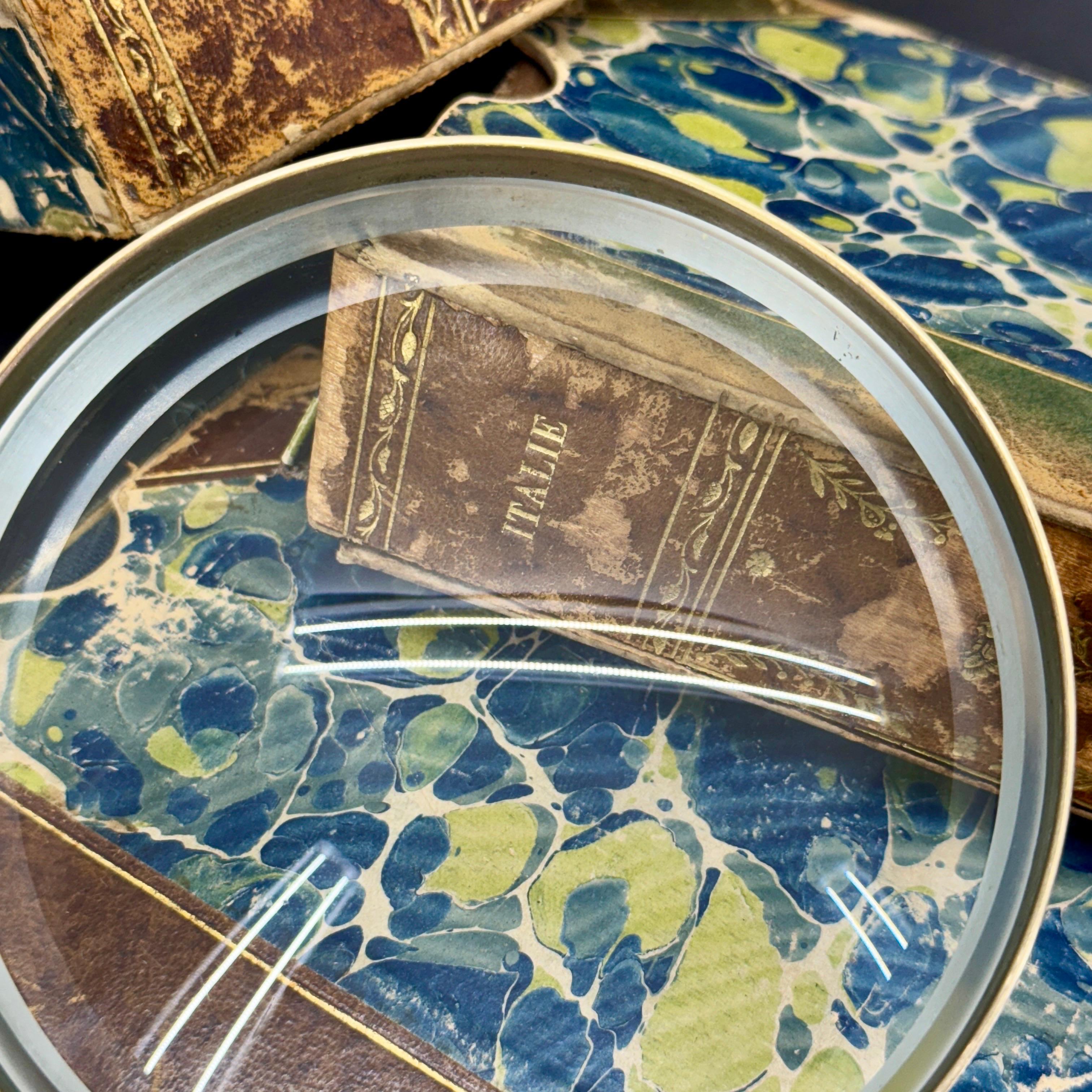 XX secolo Lente d'ingrandimento doppia concava vintage con imbottitura Louis Vuitton in vendita