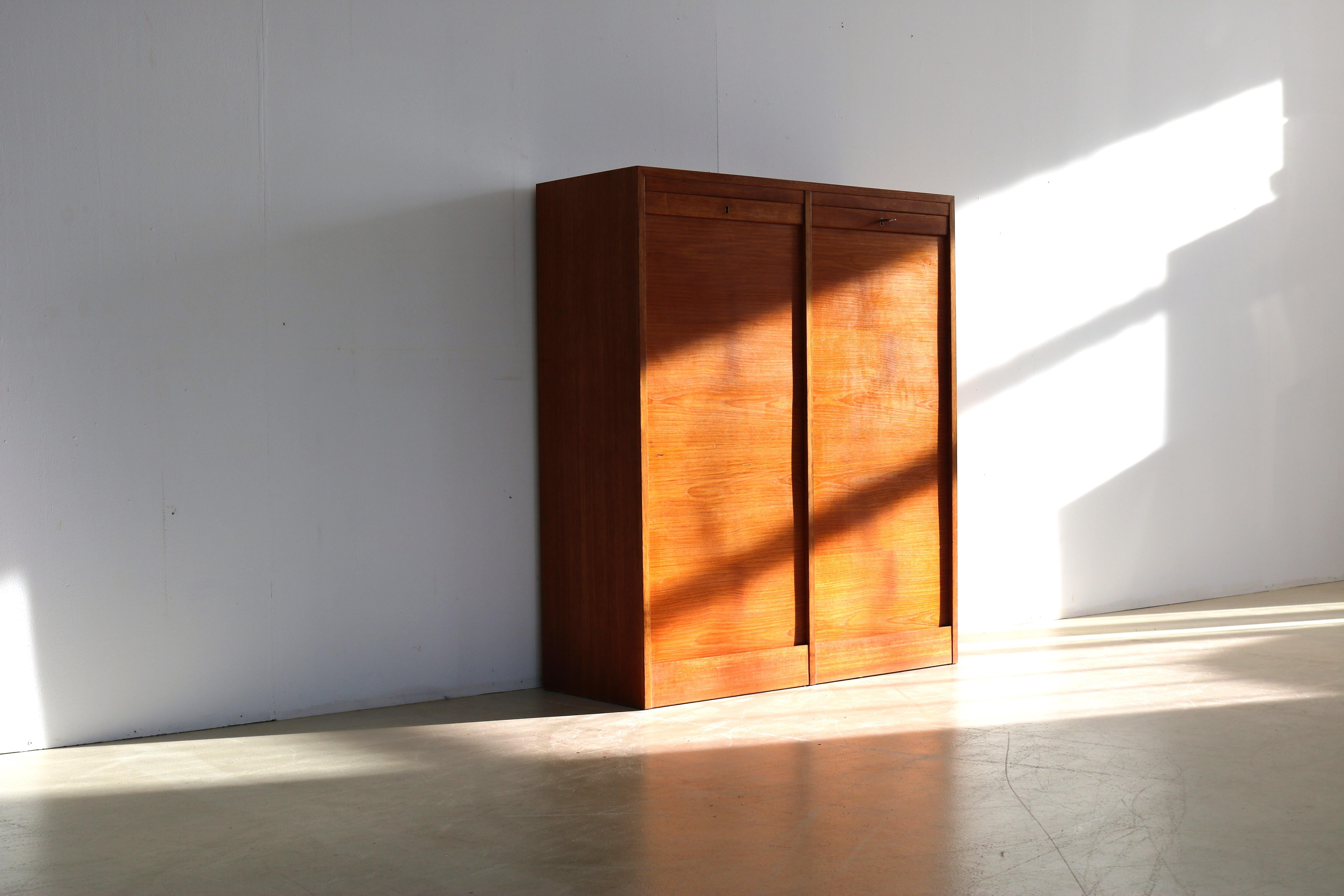Vintage Double Filing Cabinet Cabinet Teak 60s Danish In Good Condition In GRONINGEN, NL