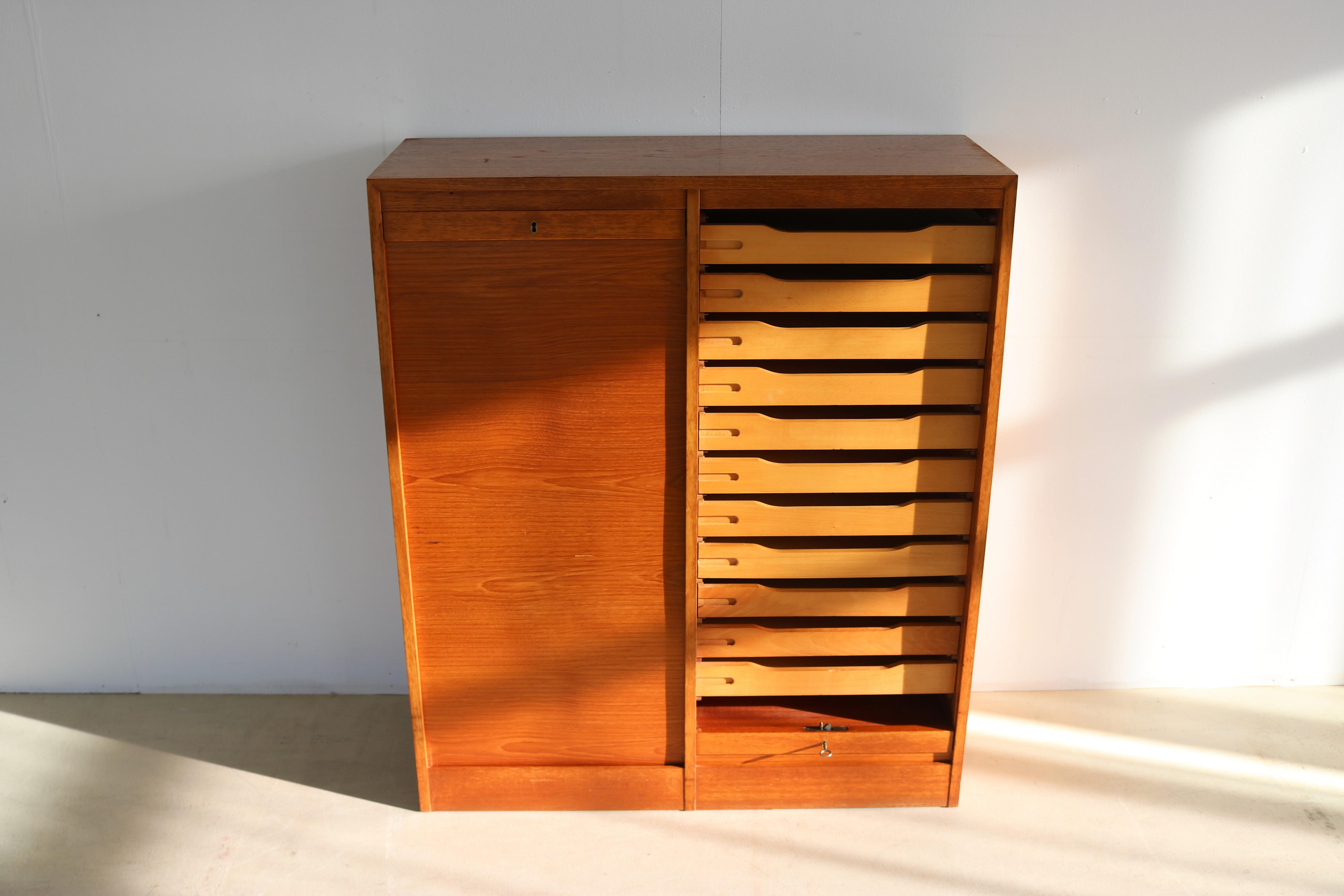 Vintage Double Filing Cabinet Cabinet Teak 60s Danish 4