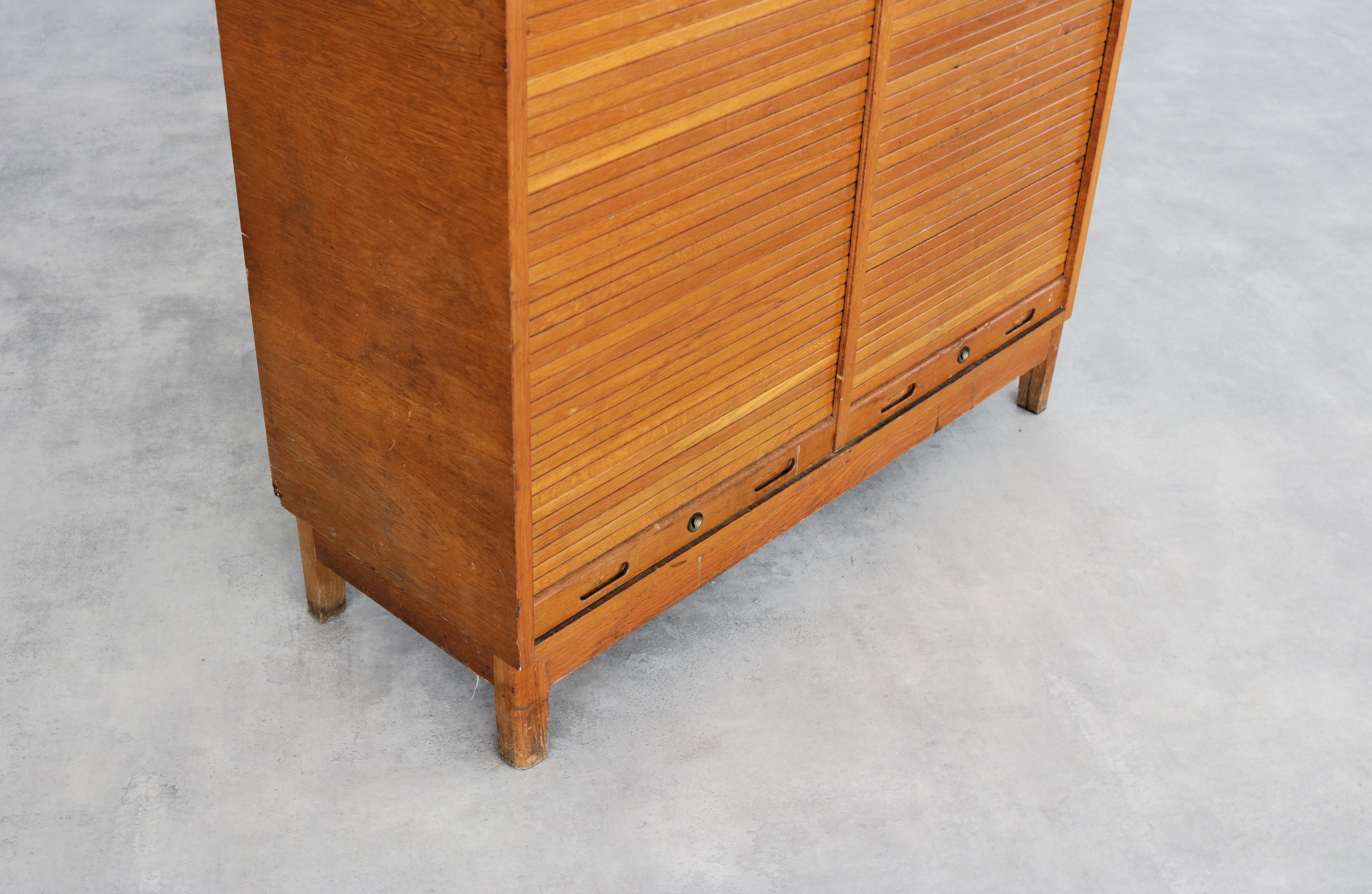 Teak vintage double filing cabinet  cupboard  1950s  Swedish