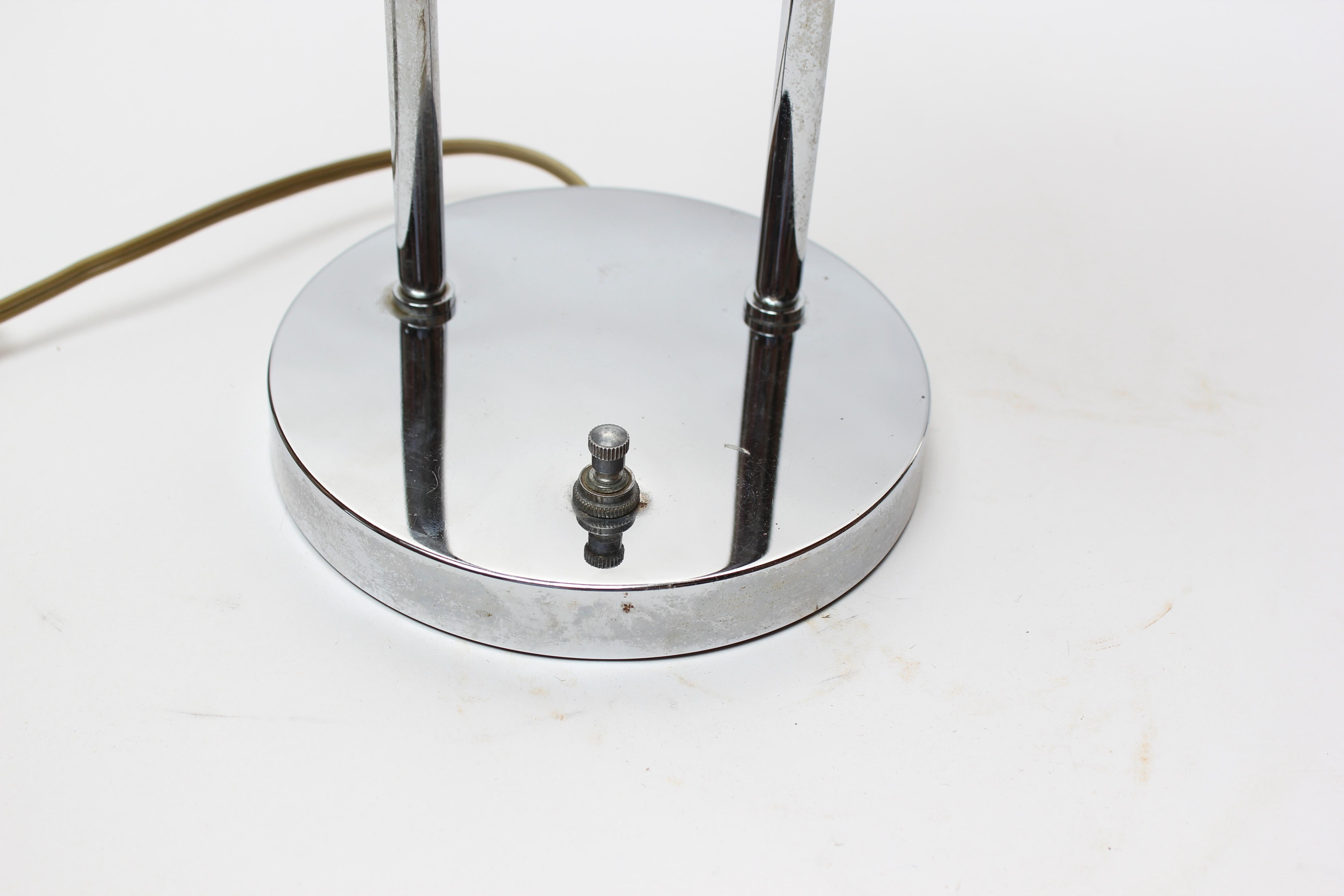 Vintage Double-Fixture Adjustable Chrome Table Lamp by Robert Sonneman For Sale 14