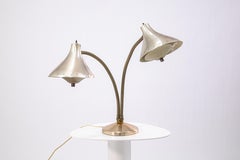 Vintage Double Gooseneck Starpunched Adjustable Table Lamp Thurston Attributed