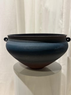 Vintage Double Handle Signed Large Pottery Bowl