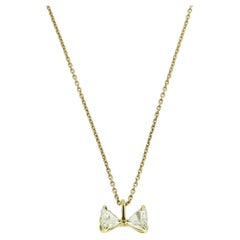 Collana con diamante a doppio cuore vintage