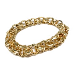 Vintage Double-Link Byzantine Bracelet in 14K Yellow Gold