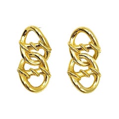 Pendientes vintage de doble eslabón Mariner años 80