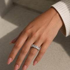 Vintage Double Pear Eternity Band, 4.5 Carat, Platinum, U.S Size 6